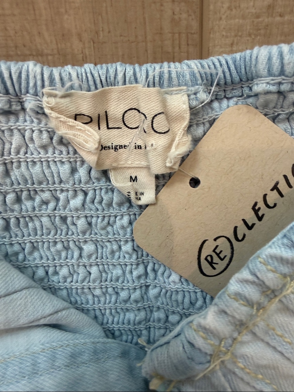Anthropologie Pilcro Pintuck Basque Waist Button Front Maxi Skirt-Med-Chambray - Picture 6 of 9